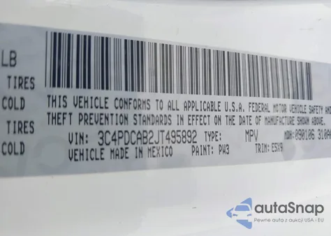 2018 Dodge Journey Se from USA, damaged, VIN 3C4PDCAB2JT495892